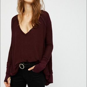 Free People Burgundy Thermal XS